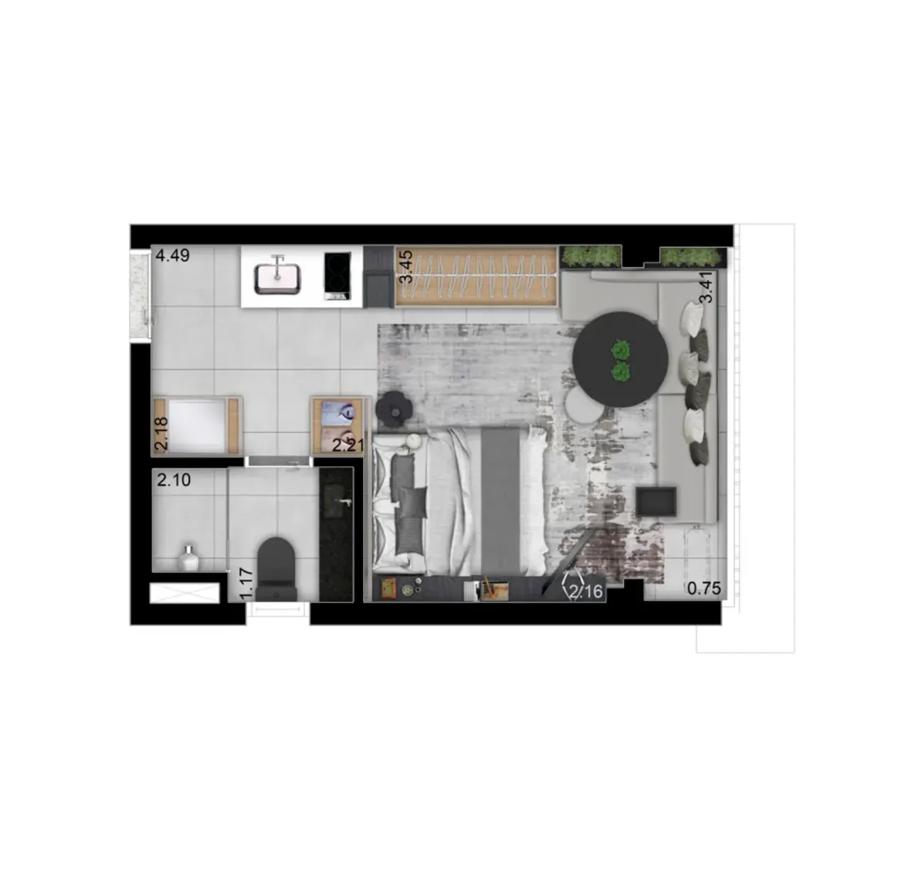 PLANTA 25m²