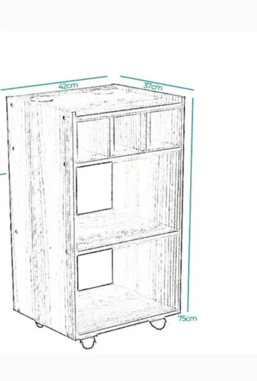 Carrinho auxiliar de madeira  - Foto 3