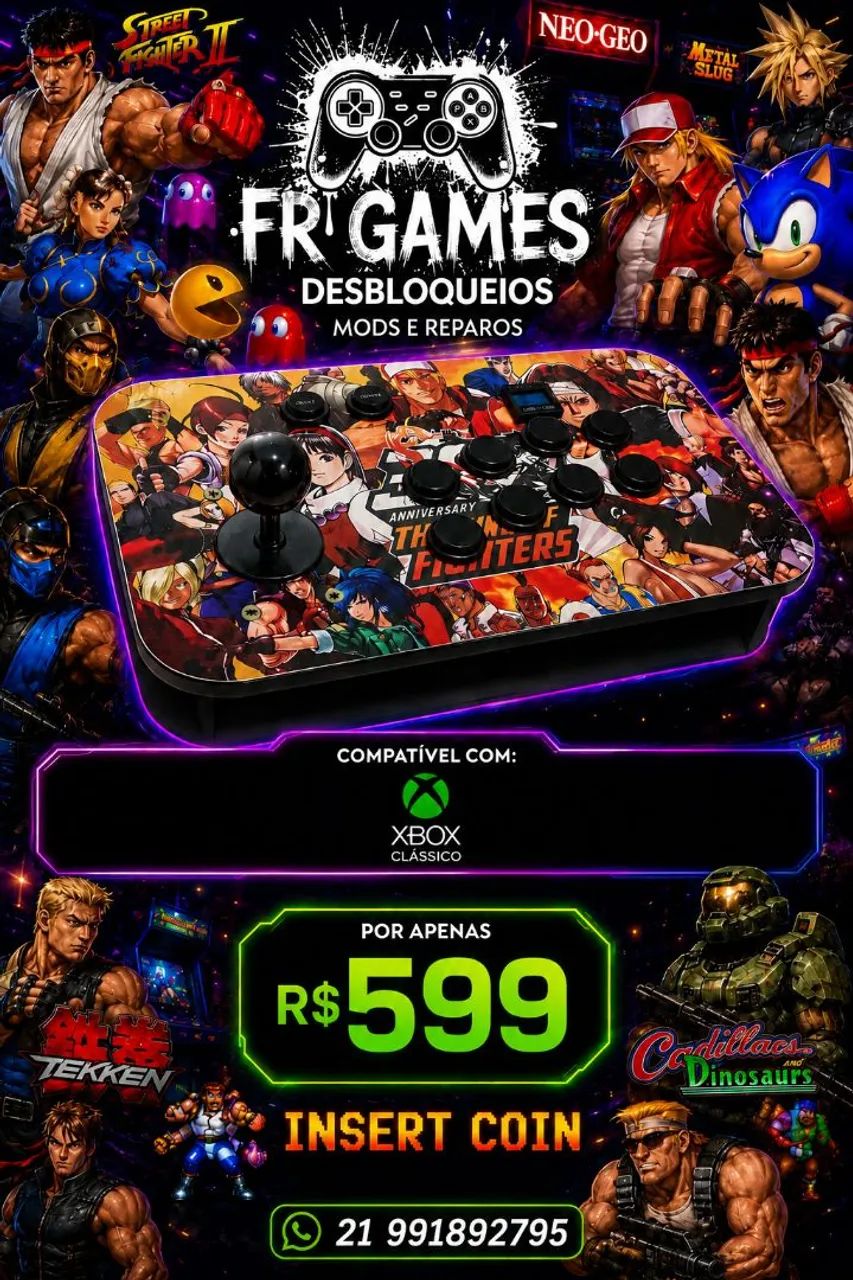 Controle arcade para Xbox clássico 