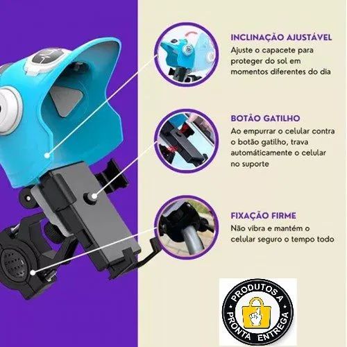 SUPORTE PARA SMARTPHONE CAPACETE PRA PROTEÇÃO CHUVA/SOL - Foto 2