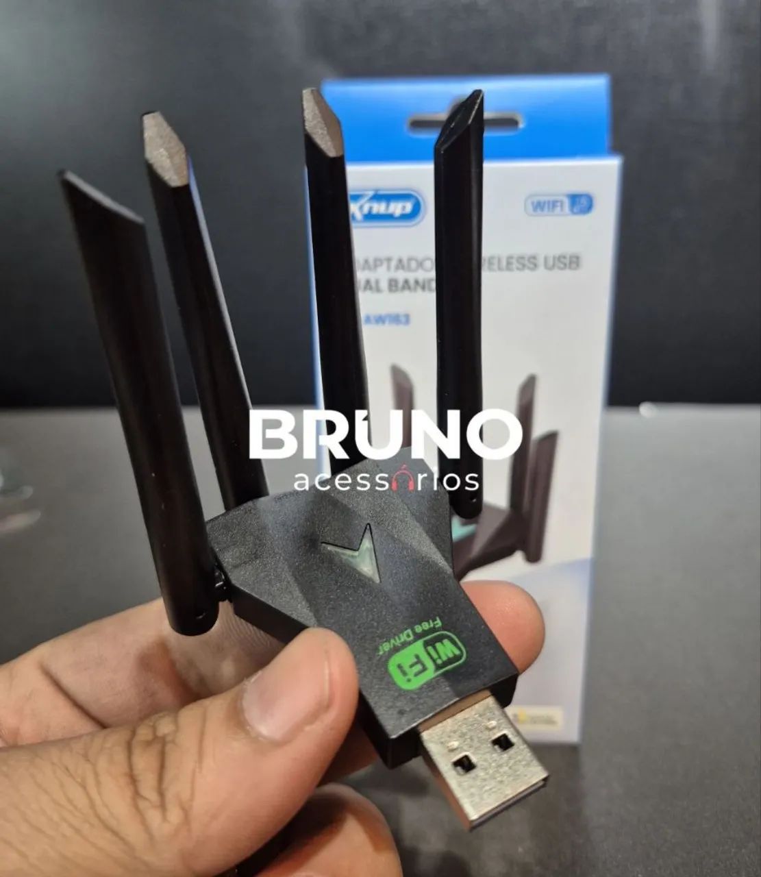 Adaptador wireless USB Dual Band Knup com Antenas 