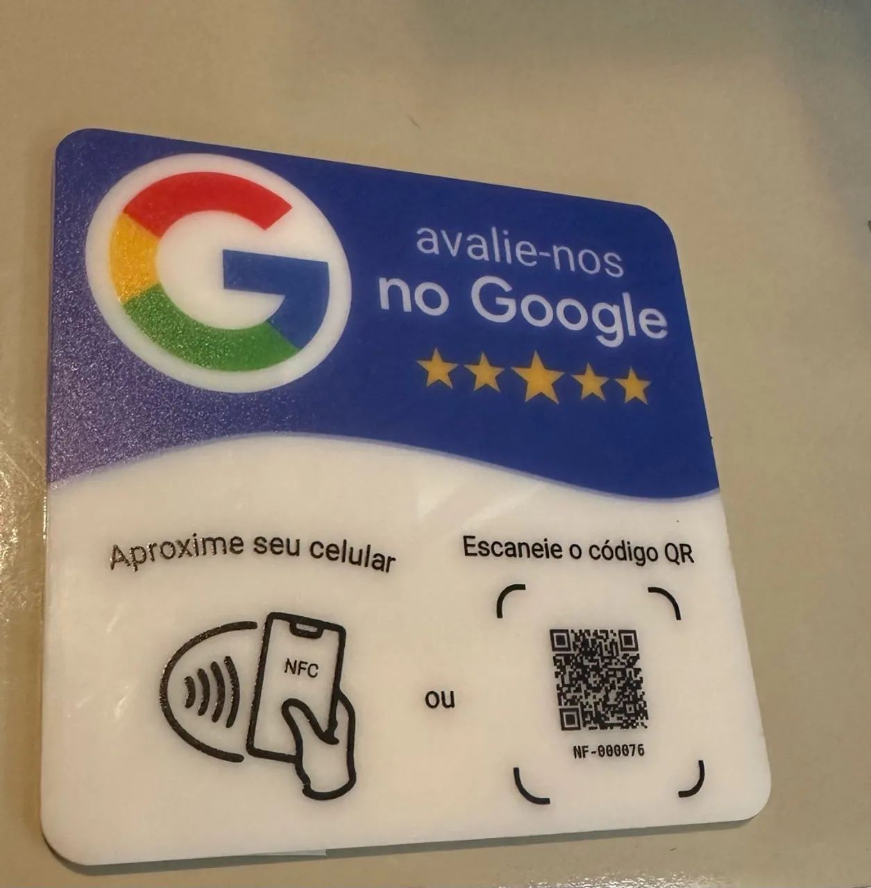 Placa NFC e Qrcode - Google Review