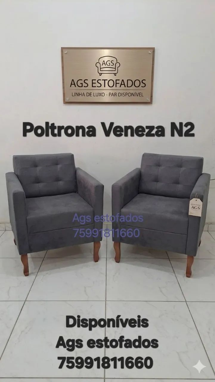 Poltronas Veneza 02 AGS ESTOFADOS.  - Foto 2