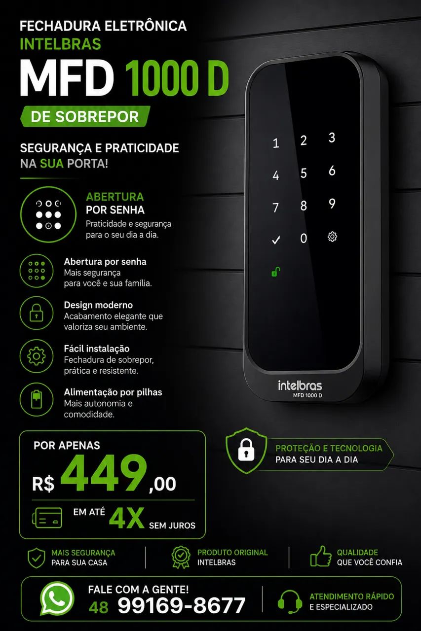 Fechadura eletrônica Intelbras