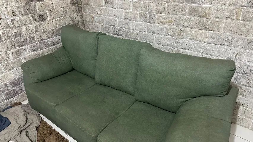 Sofá de linho verde (ler descriçao) - Foto 4