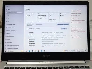 notebook acer aspire 5, processador intel core i5-1035g1, 8gb de ram e ssd