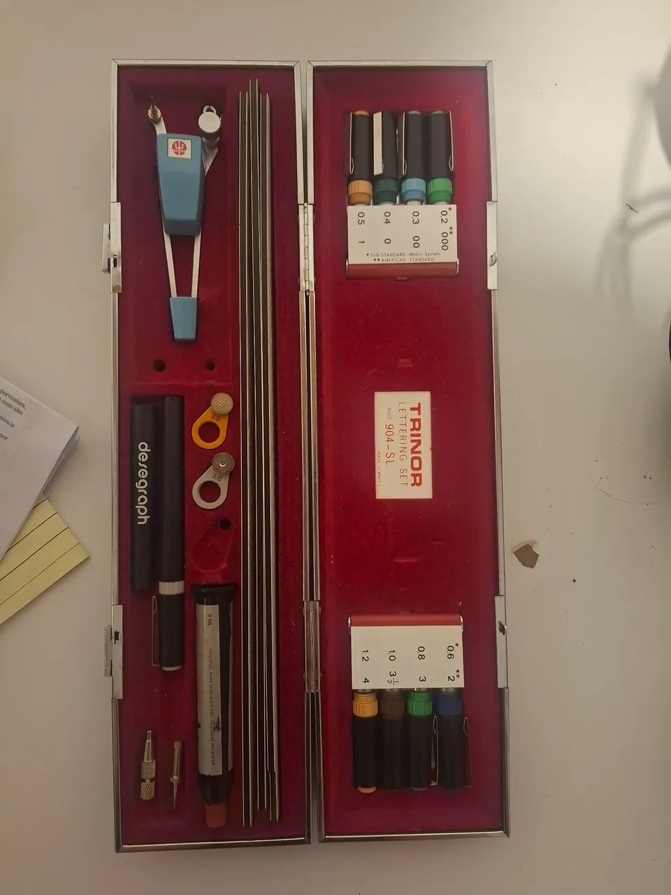 Complete vintage technical drawing set for architectural drafting427576897674956801