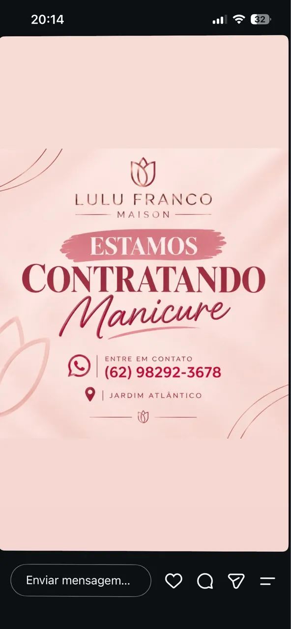 Vaga para manicure 