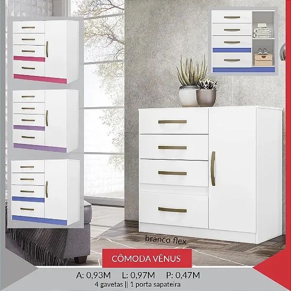 Cômoda Sapateira c/ 4 gavetas //OFERTA  - Foto 3