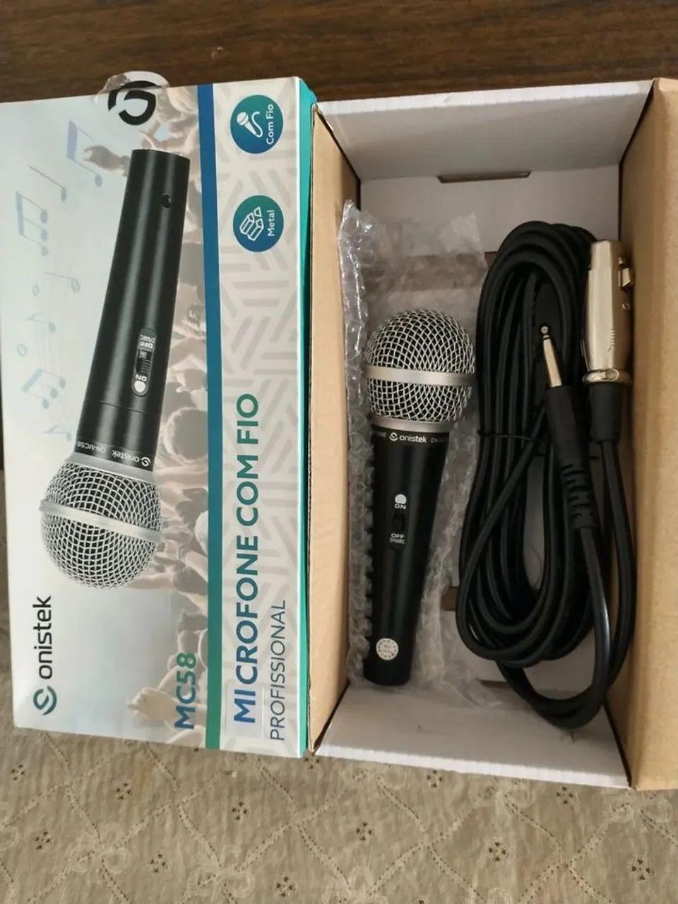 Microfone Profissional com Fio OnisTek ON-MC58 - Corpo Metálico e Cabo XLR - Foto 2