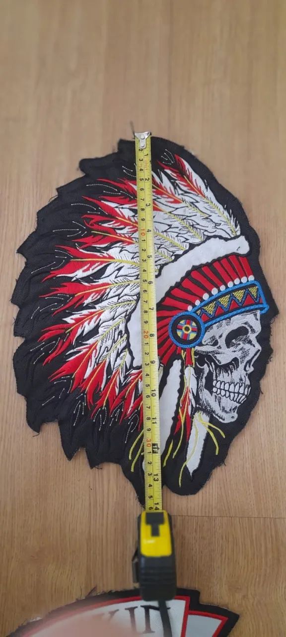 Conjunto Patch Bordado Indio Caveira Red Skin - Foto 4