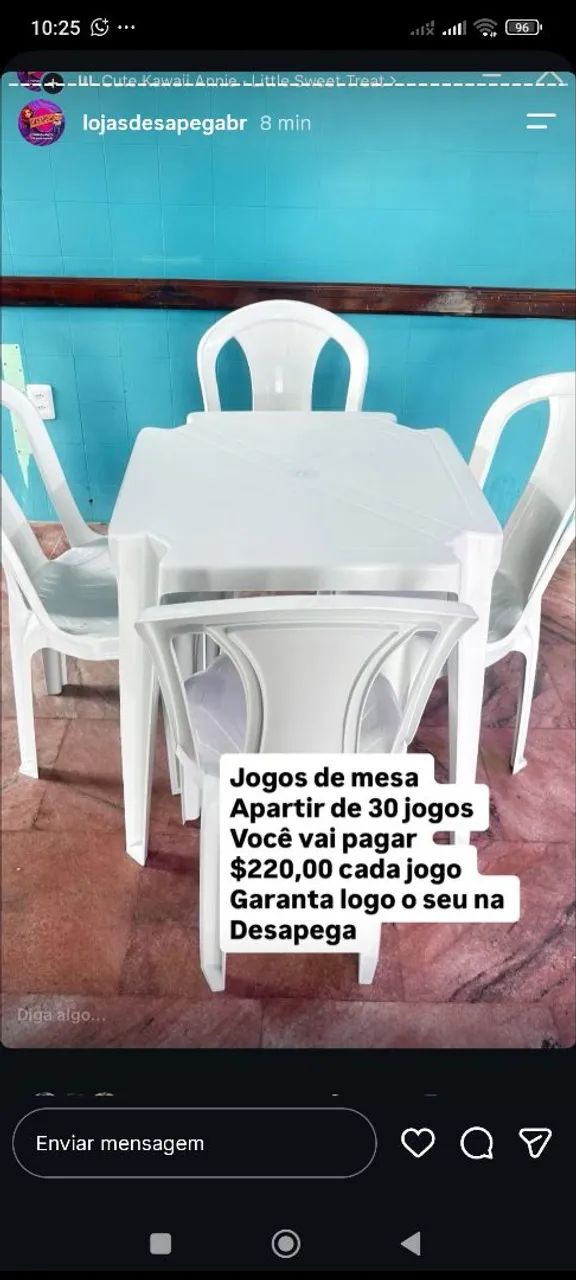 Conjunto mesa plástica 