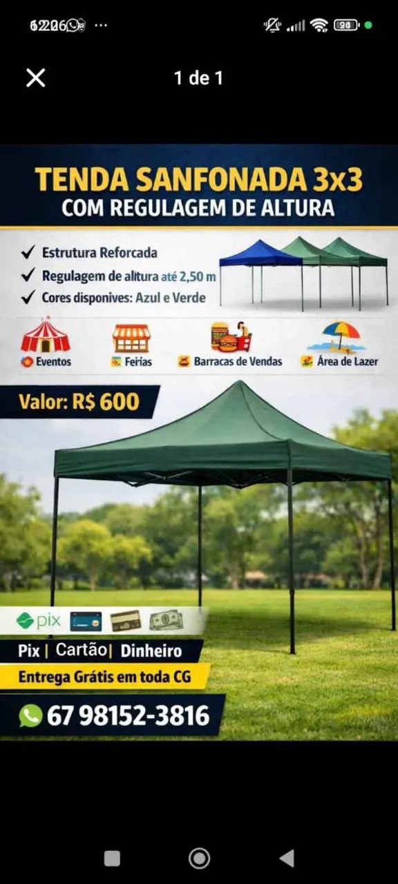 Tenda sanfonada 3×3