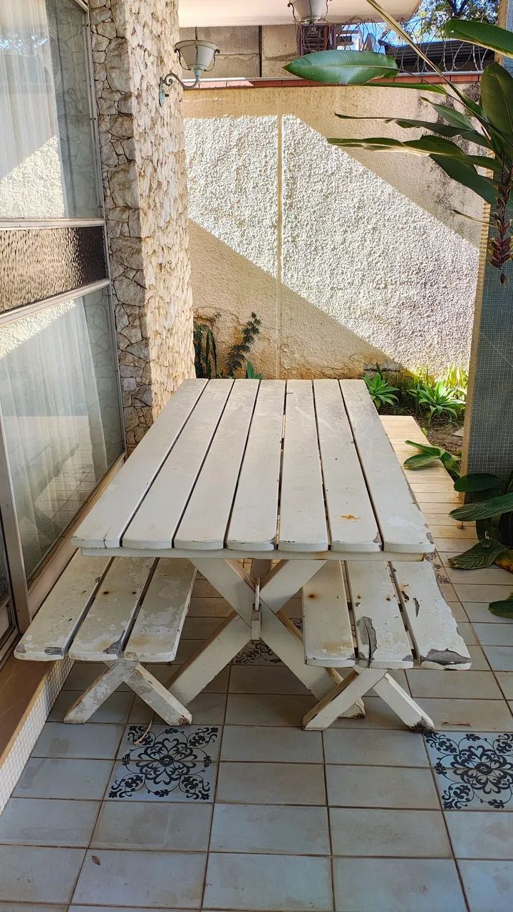 Mesa de madeira, estilo picnique - Foto 2