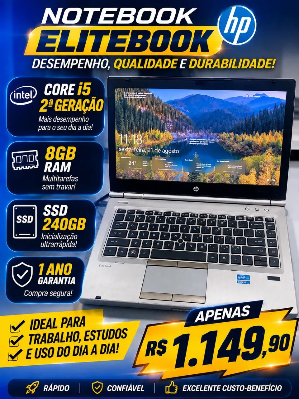 Notebook seminovo i5 na garantia