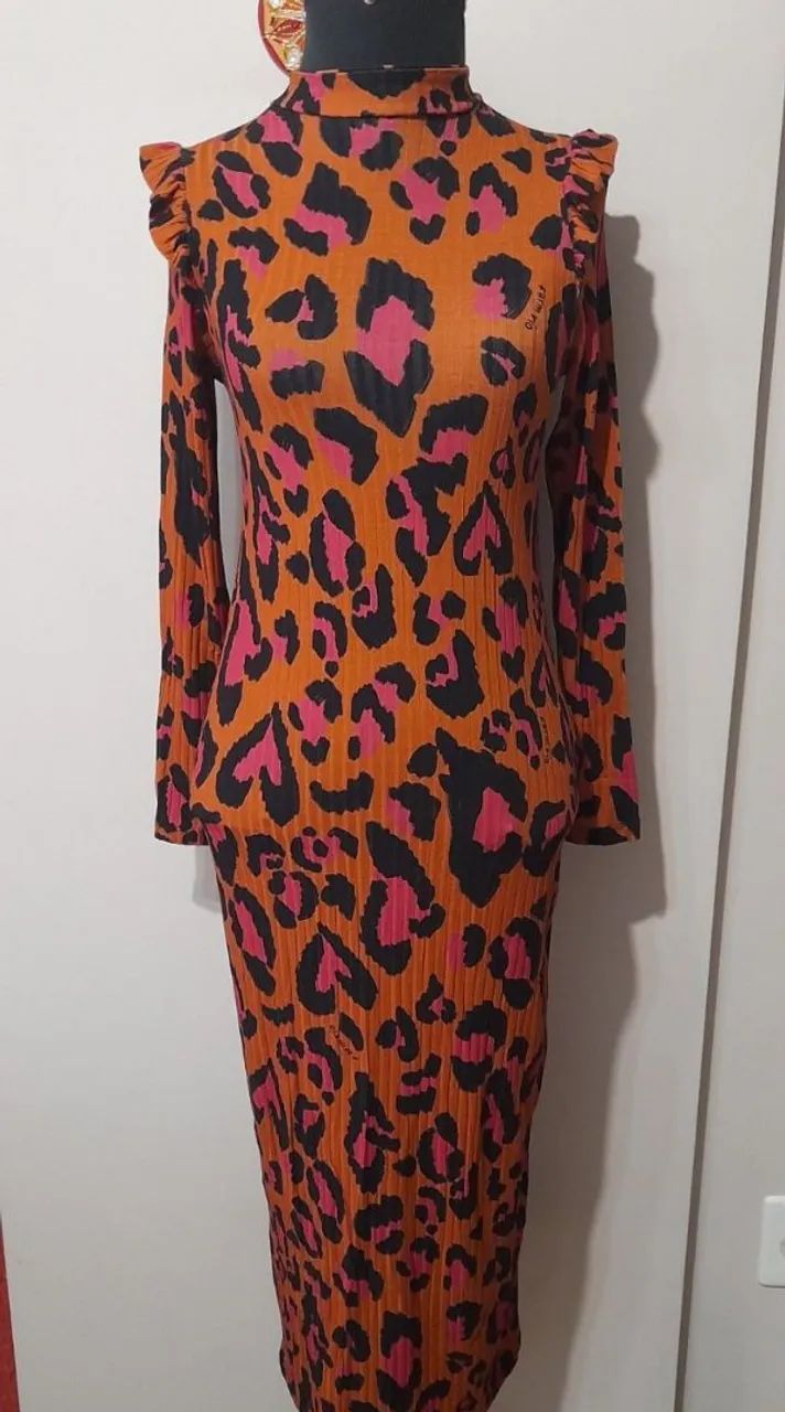 Vestido Midi Leopardo Pop FARM - Foto 4