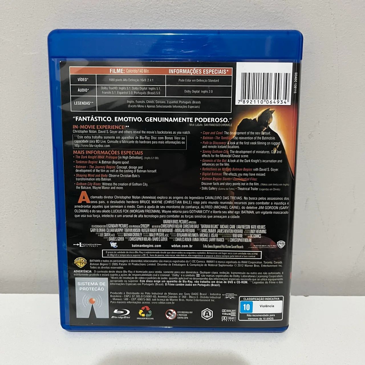 Encarte original  bluray Batman Begins - Foto 2