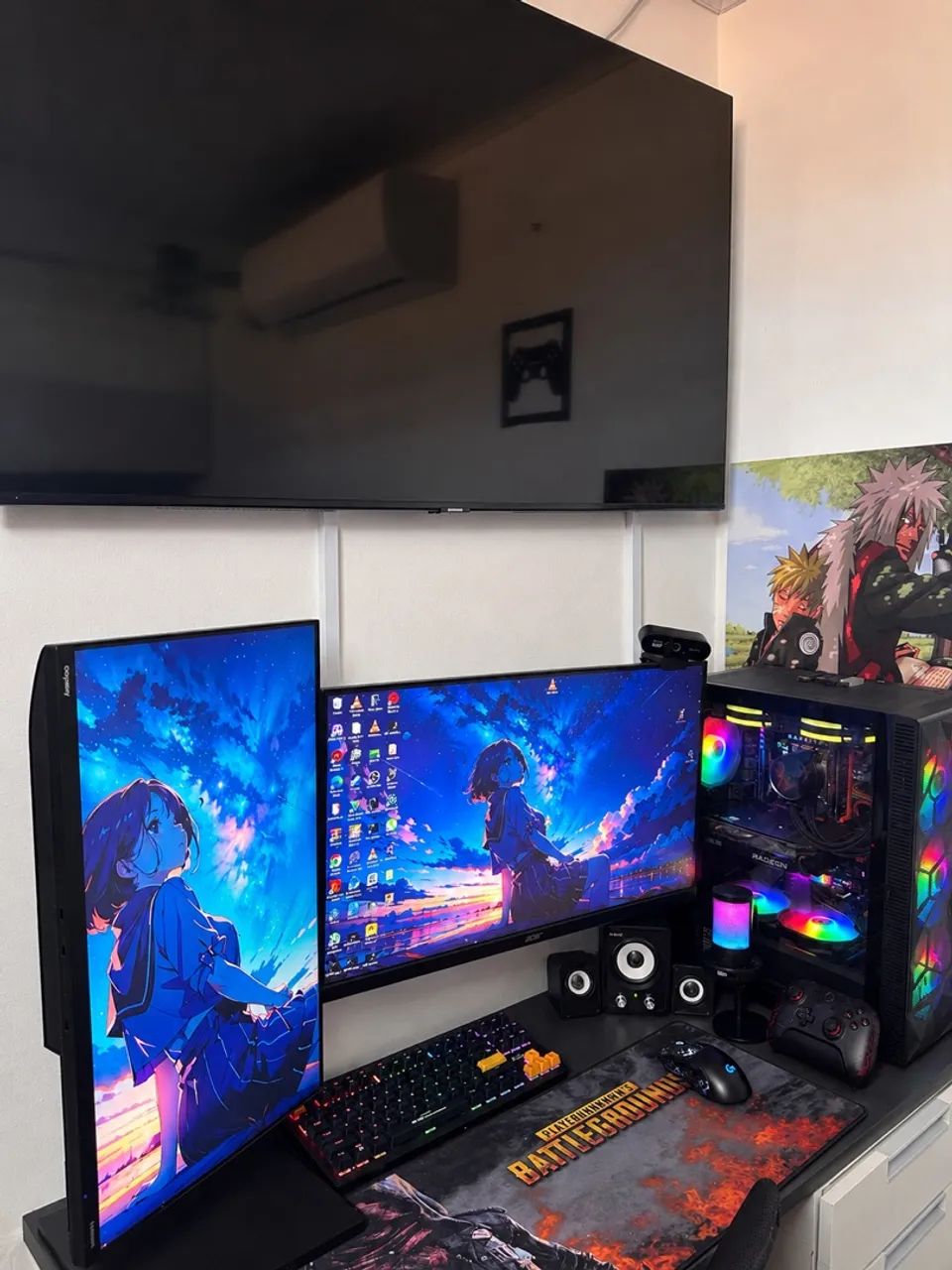 PC GAMER COMPLETO 2monitor rx7600 32ran 