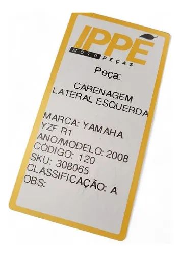 Carenagem Lateral Esquerda Yamaha Yzf R1 2008 Preto - Foto 7