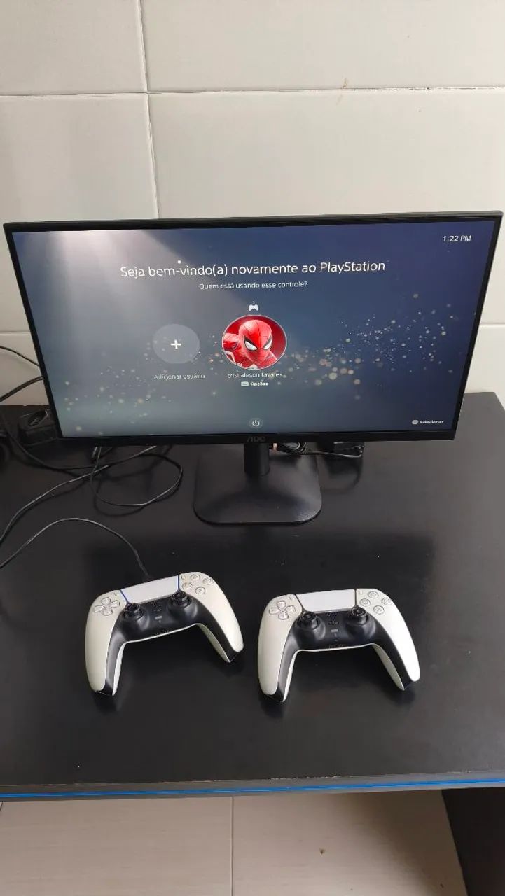 PS5 com 2 controles e monitor  - Foto 2