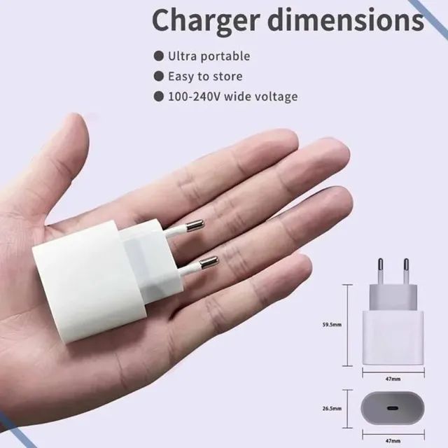 Carregador Tipo c Turbo Power 20w Com Cabo *ENTREGA GRÁTIS* - Foto 4