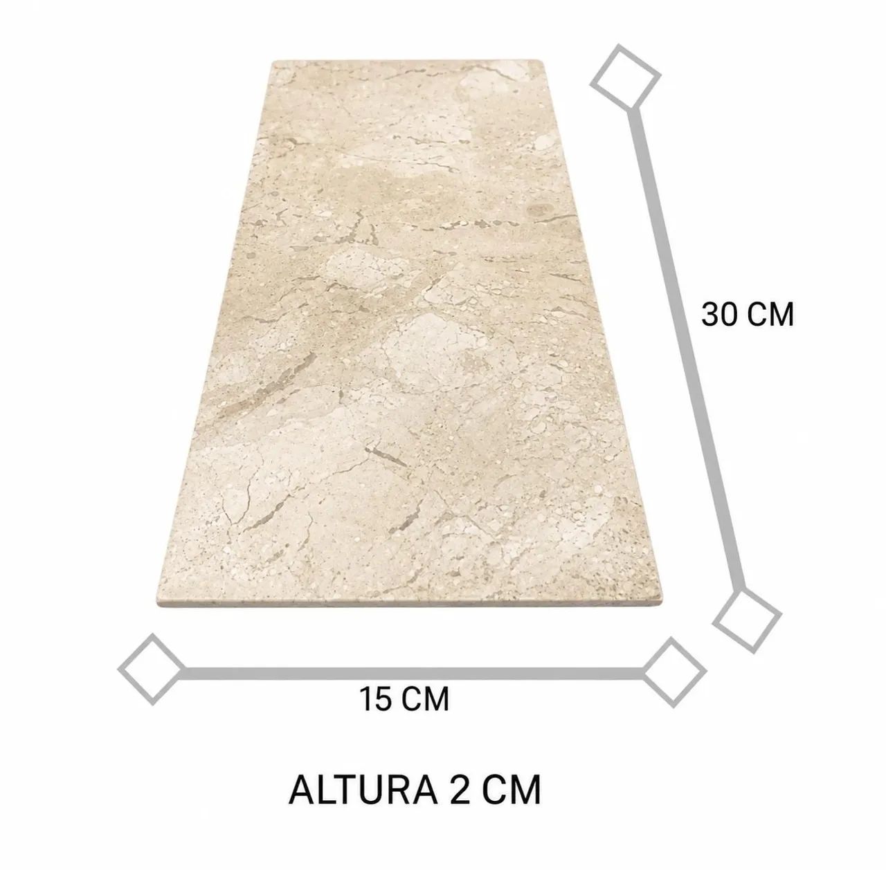 Bandeja Multiuso em Mármore Travertino - 30x15cm (Sofisticação e Praticidade) - Foto 3