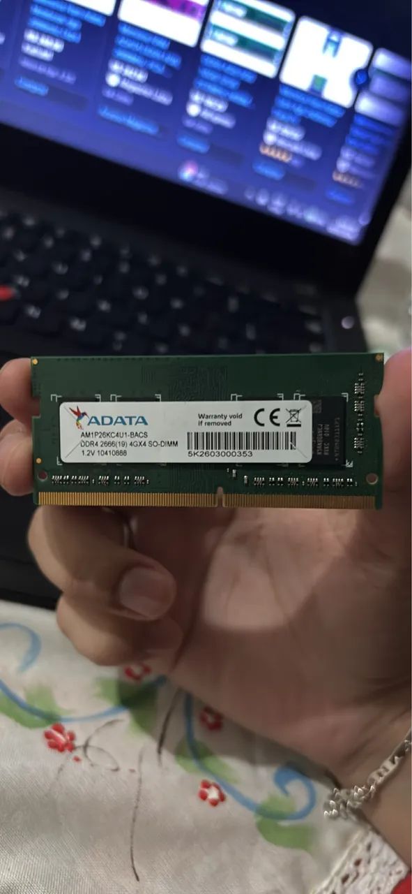 memória 2x 4gb da adata 2666mhz SODIMM