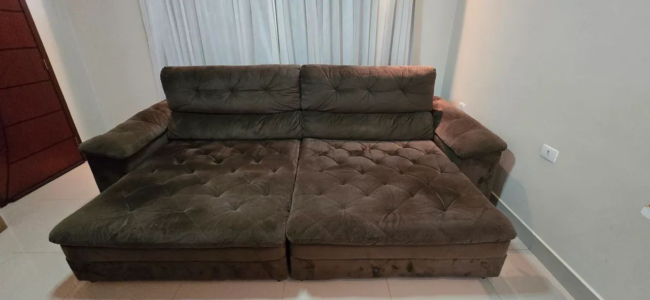 Sofa cama retrátil  vendo ,lindo e confortável medida de 3. Mts e assento 2.40 mts - Foto 5