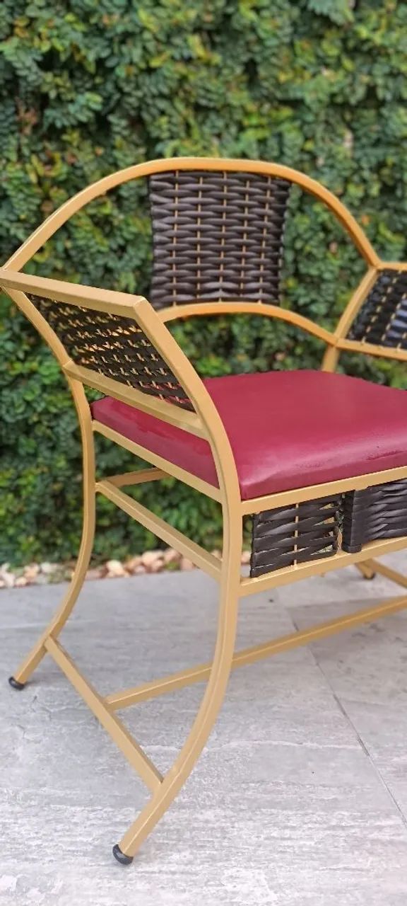 Duas cadeiras com detalhes em Rattan - pintura eletrostática - Foto 5