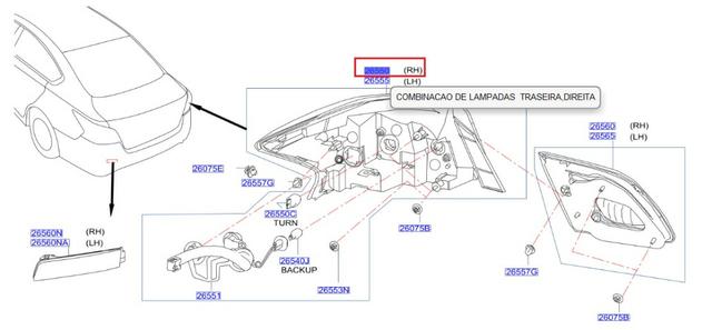 Lanterna LD Nissan Sentra 2012 - Foto 2