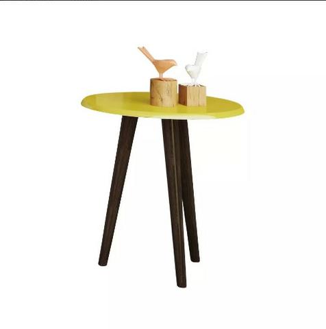 Mesa Lateral Brilhante Amarelo 63cm - Bechara Moveis