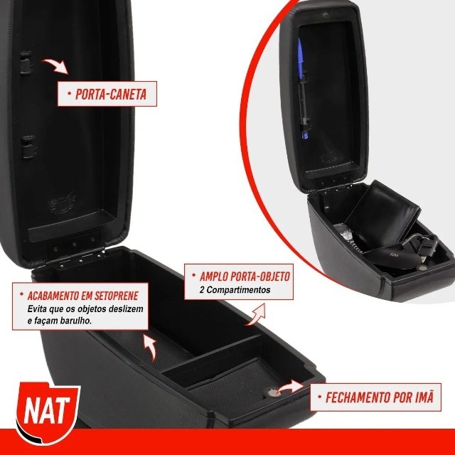 Apoio Descanso de Braço - Honda City e Fit P/ Todos os Anos - NAT - Fácil Instalação - Foto 5