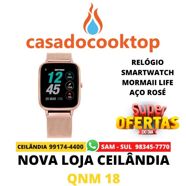 Relógio Smartwatch Mormaii Life Aço Rosé
