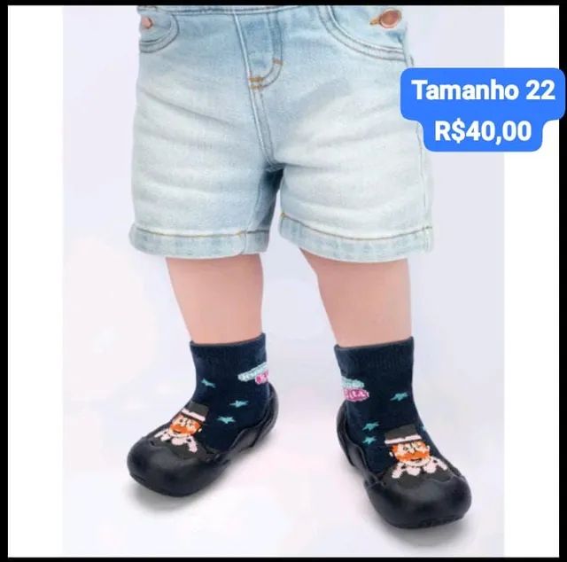 Sapato meia mundo bita com sola tamanho 21 e 22 conforto e qualidade super confortável 