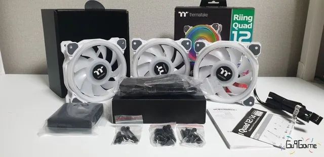 Kit 3 Fans 12mm Brancas RGB Thermaltake-Riing Quad 12 TT Premium ...