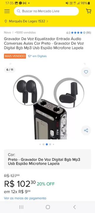 Gravador de Voz Digital MP3 - 8GB  - Foto 6