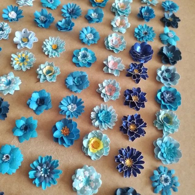 Flores em papel diversas aplicação em convites, lembrancinhas, cartões, arte em geral