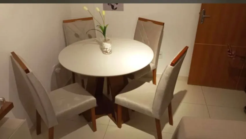mesa de jantar redonda [bege]novo