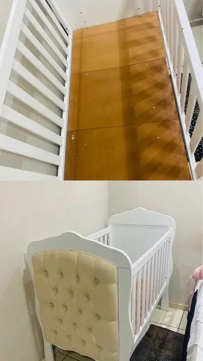 Berço americano com capitonê dos dois lados 