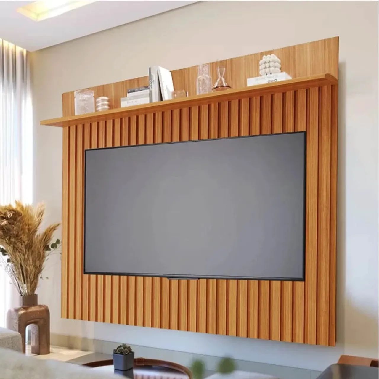 Painel Ripado Para TV até 70 Polegadas 100% MDF Nature rf54