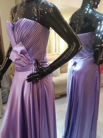 Vestido de festa longo Cetim lilás - M - Foto 3