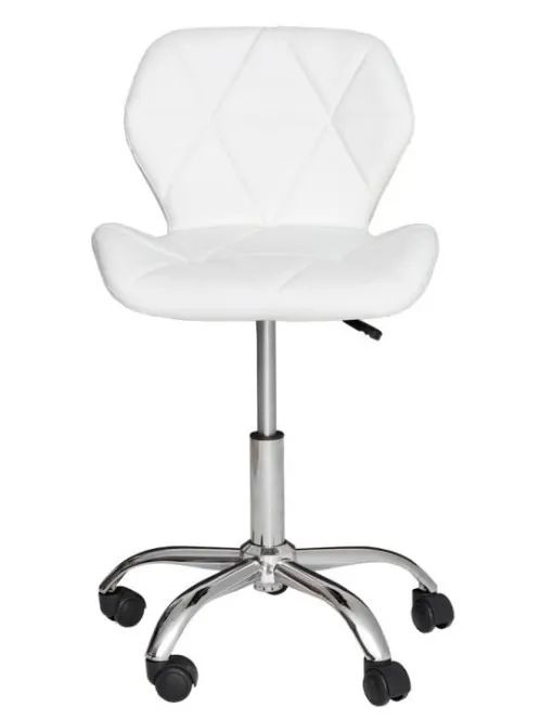 Cadeira Giratória Slim Office Branca - Cadeira para Salão - Cadeira para Penteadeira - Foto 4