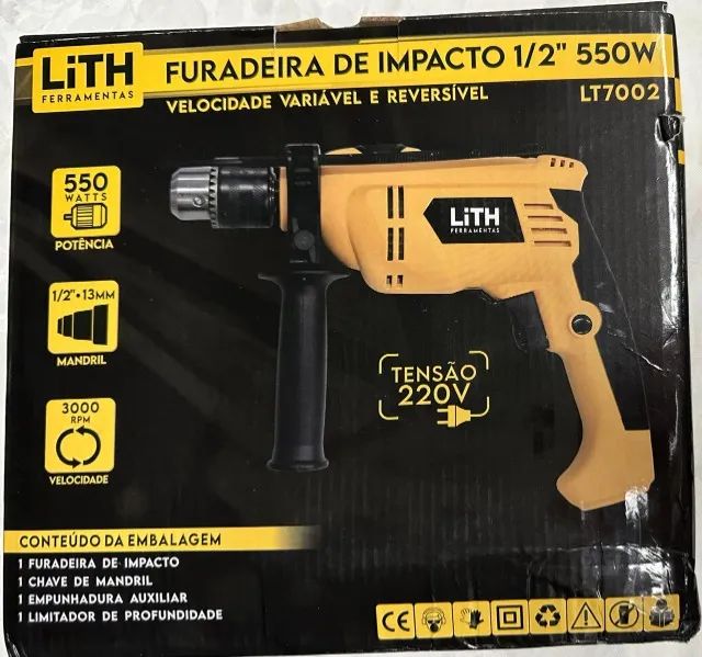 Furadeira de Impacto Profissional Lith com Velocidade Variável Reversível 1/2pol 550W 220V - Foto 6