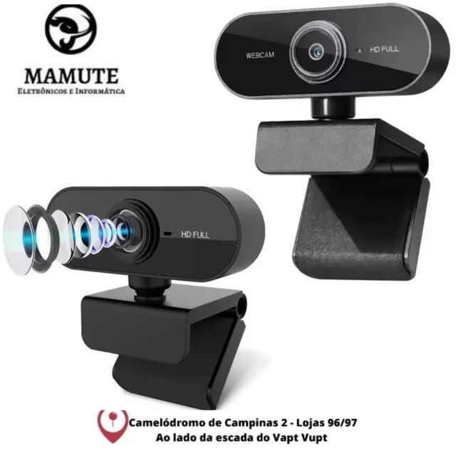 Webcam Câmera USB Full HD 1080P com Microfone
