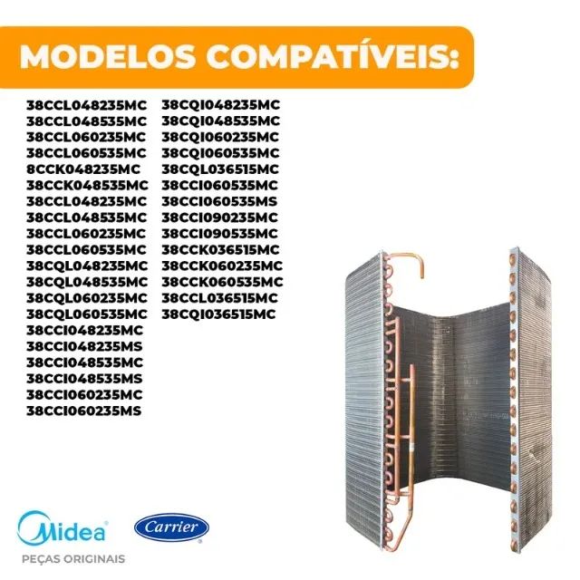 Serpentina Cobre 05301154P Condensador 48000 ou 60000 BTUs Ar Condicionado Springer Carrie - Foto 3