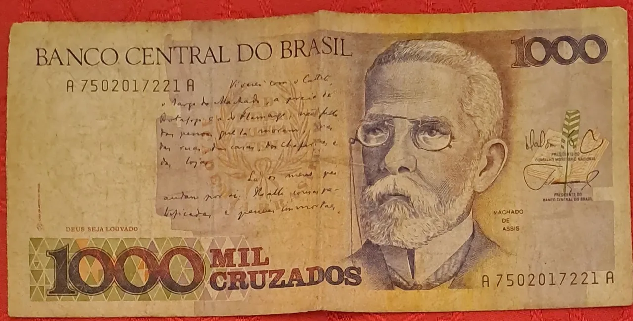 Cédula 1000 Cruzados - Machado de Assis