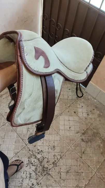 Sela de cavalo em couro legítimo - Foto 2