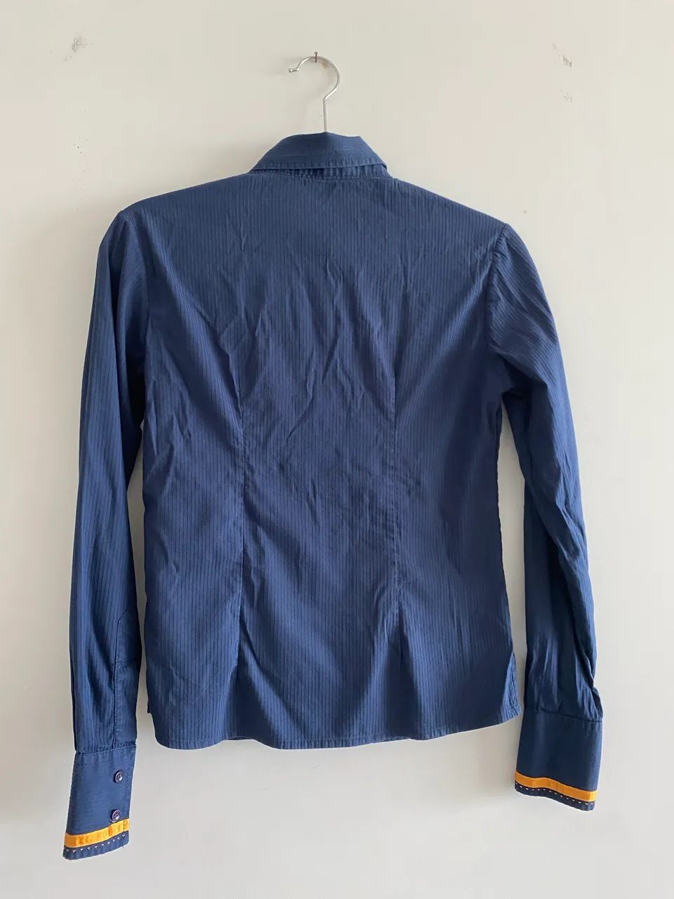 CAMISA SOCIAL AZUL MARINHO P - Foto 5