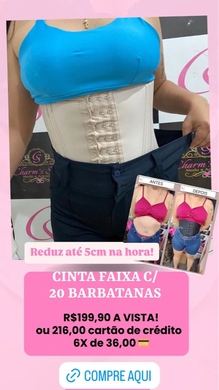Cinta Faixa Modeladora com 20 Barbatanas - Reduz Medidas