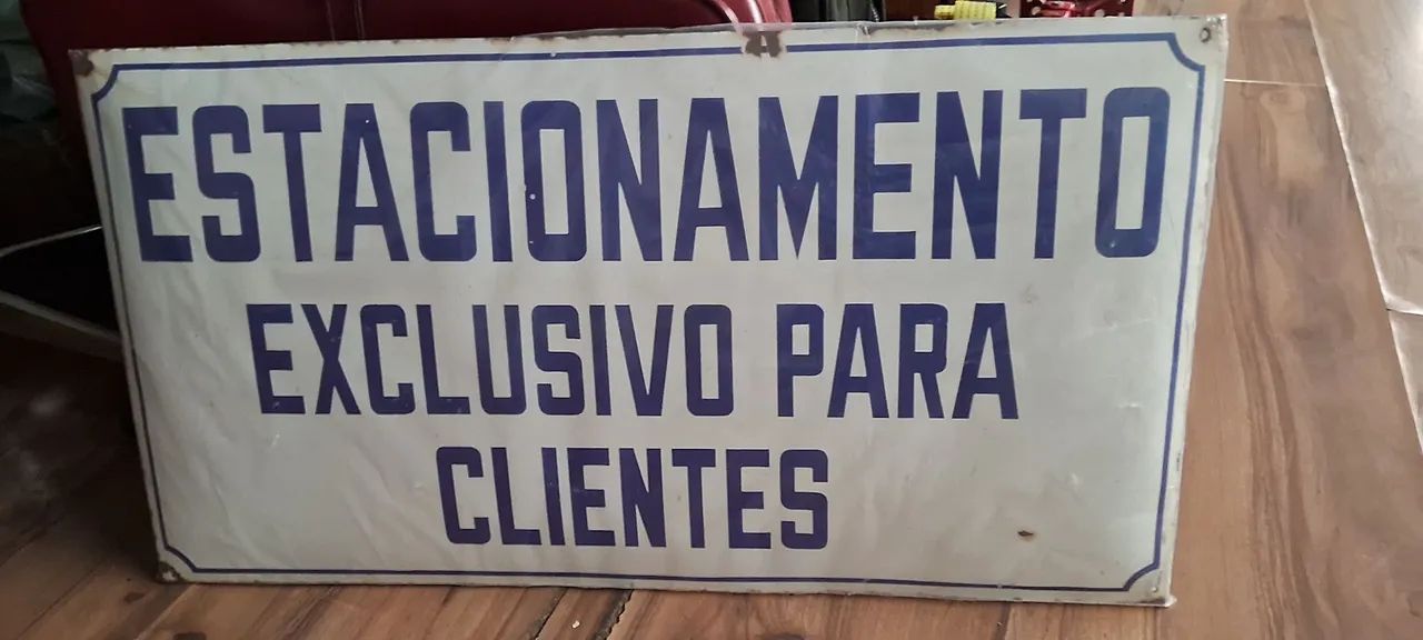 Rara Placa Esmaltada Placa Estacionamento Exclusivo para Clientes - Foto 2